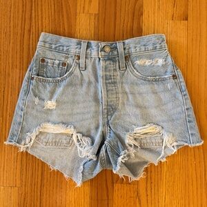 Levi 501 Ripped High-Rise Shorts